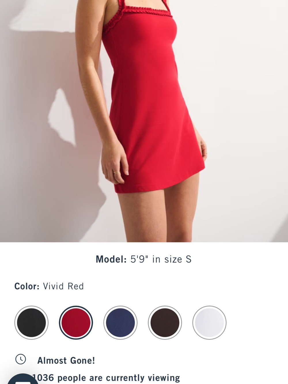 Abercrombie & Fitch Vivid Red Mini Dress with Frilled Straps